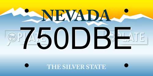 750DBE Nevada License Plate