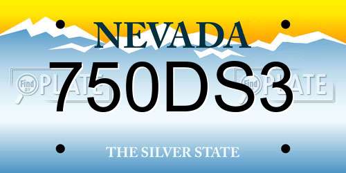 750DS3 Nevada License Plate
