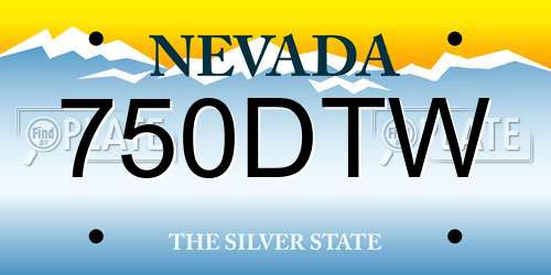 750DTW Nevada License Plate