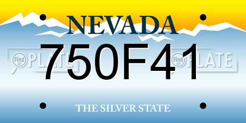750F41 Nevada License Plate