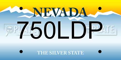 750LDP Nevada License Plate