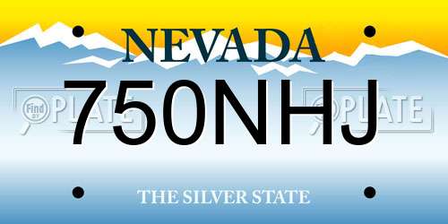 750NHJ Nevada License Plate