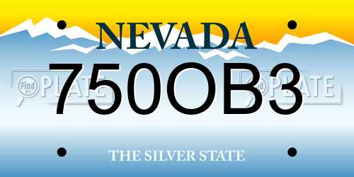 750OB3 Nevada License Plate