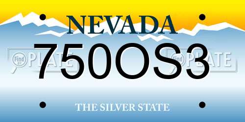 750OS3 Nevada License Plate