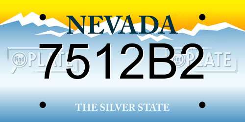 7512B2 Nevada License Plate