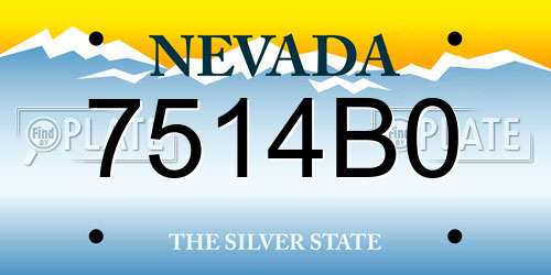 7514B0 Nevada License Plate