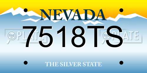 7518TS Nevada License Plate