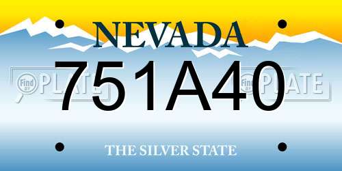 751A40 Nevada License Plate
