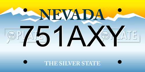 751AXY Nevada License Plate