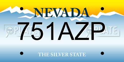 751AZP Nevada License Plate