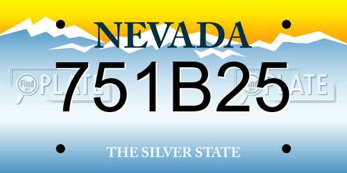 751B25 Nevada License Plate