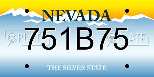 751B75 Nevada License Plate