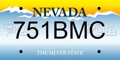 751BMC Nevada License Plate