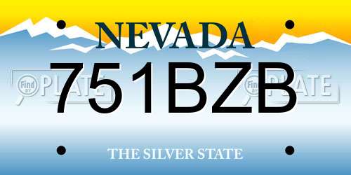 751BZB Nevada License Plate