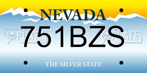 751BZS Nevada License Plate