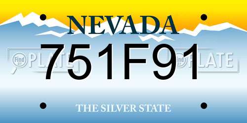 751F91 Nevada License Plate
