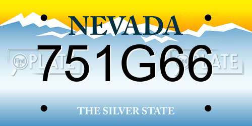 751G66 Nevada License Plate
