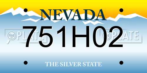 751H02 Nevada License Plate