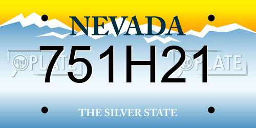 751H21 Nevada License Plate