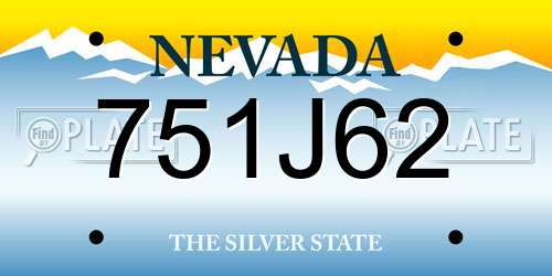 751J62 Nevada License Plate
