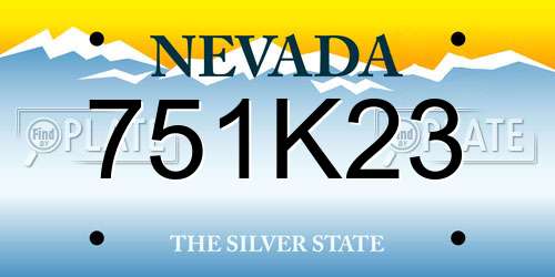 751K23 Nevada License Plate