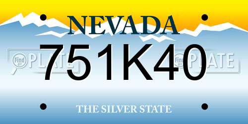 751K40 Nevada License Plate