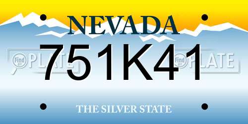 751K41 Nevada License Plate