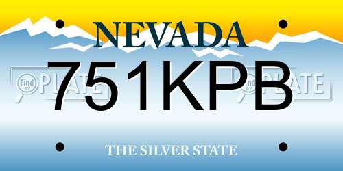 751KPB Nevada License Plate