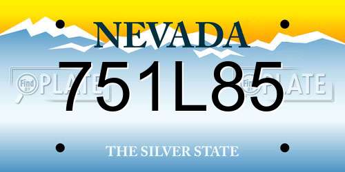 751L85 Nevada License Plate