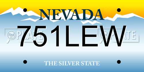 751LEW Nevada License Plate