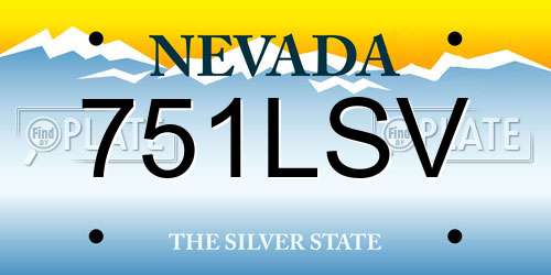 751LSV Nevada License Plate