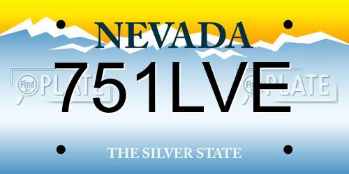 751LVE Nevada License Plate