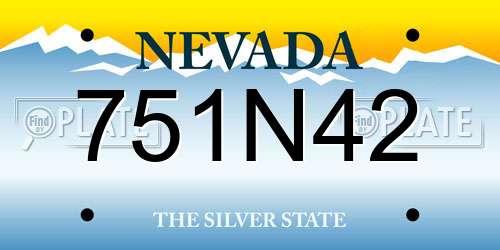 751N42 Nevada License Plate