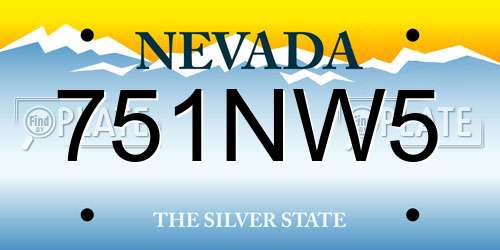 751NW5 Nevada License Plate