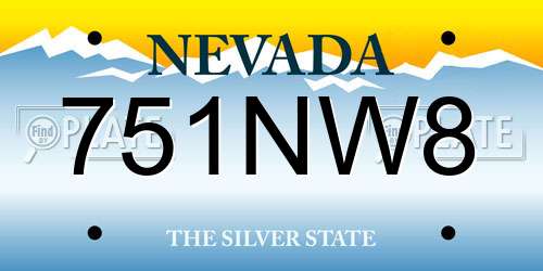 751NW8 Nevada License Plate