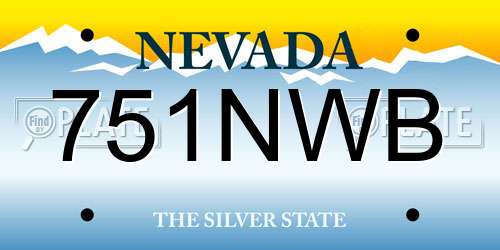 751NWB Nevada License Plate