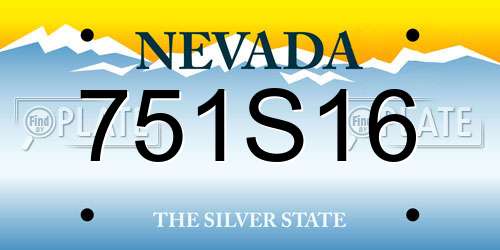751S16 Nevada License Plate