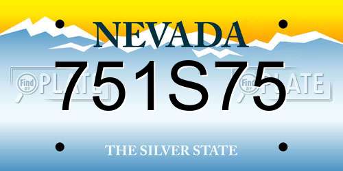 751S75 Nevada License Plate