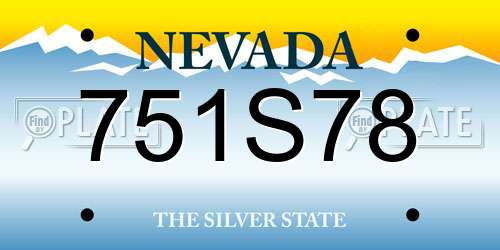 751S78 Nevada License Plate