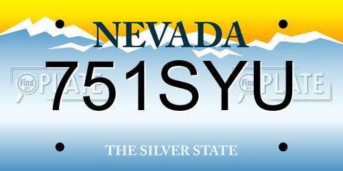 751SYU Nevada License Plate