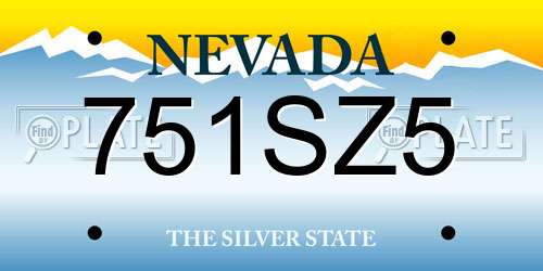 751SZ5 Nevada License Plate
