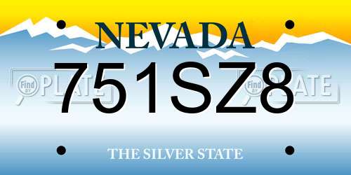 751SZ8 Nevada License Plate