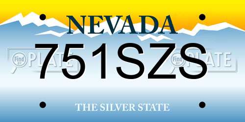 751SZS Nevada License Plate