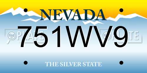 751WV9 Nevada License Plate