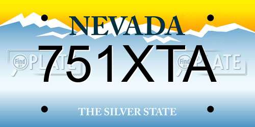 751XTA Nevada License Plate