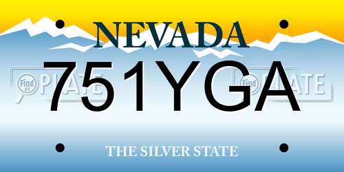 751YGA Nevada License Plate
