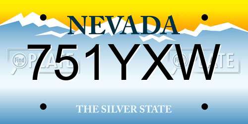 751YXW Nevada License Plate