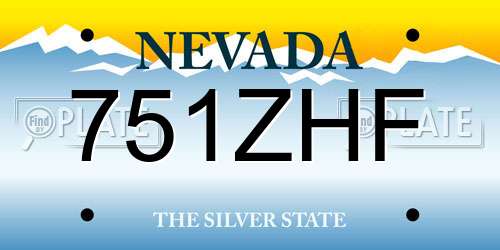 751ZHF Nevada License Plate