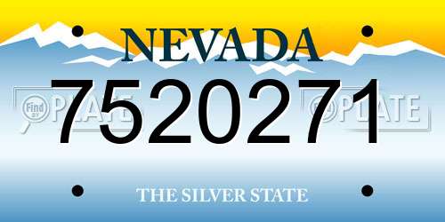 7520271 Nevada License Plate