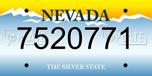 7520771 Nevada License Plate